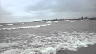 Crazy winds at IN shore in Lake Michigan overlooking Chicago (remnants of Hurricane Sandy) 2