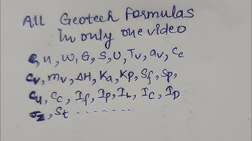 ALL GEOTECHNICAL ENGINEERING FORMULAS IN ONLY ONE VIDEO✌✌