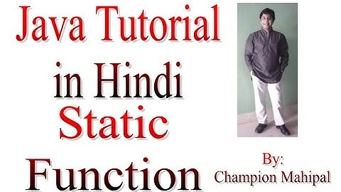 Learn Java Tutorial in Hindi 14 Static function with example