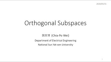 Section 5-2: Orthogonal Subspaces