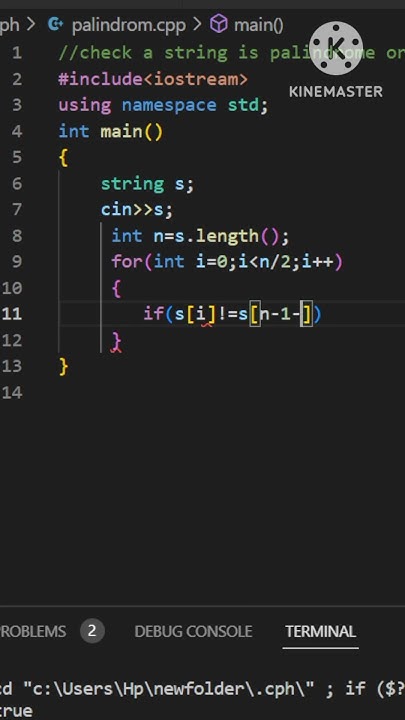 how to check a string is palindrome or not || check palindrome #c++ # ...