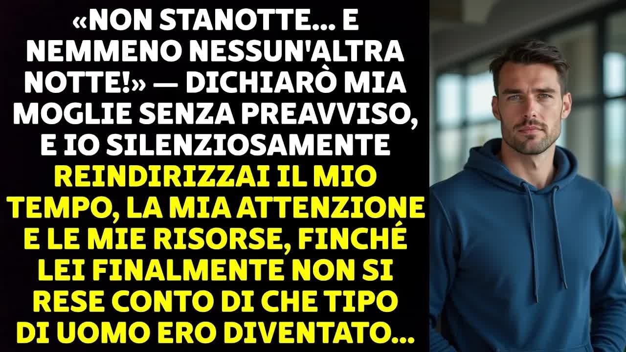 “Non stasera né mai.” La voce di mia moglie risuonò nella stanza come una condanna. Ero rientrato dal lavoro come ogni sera, avevamo cenato parlando del più e del meno, e poi mi ero chinato per...