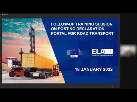 (EN) Training session on the use of the posting declaration portal for Road Transport – follow-up