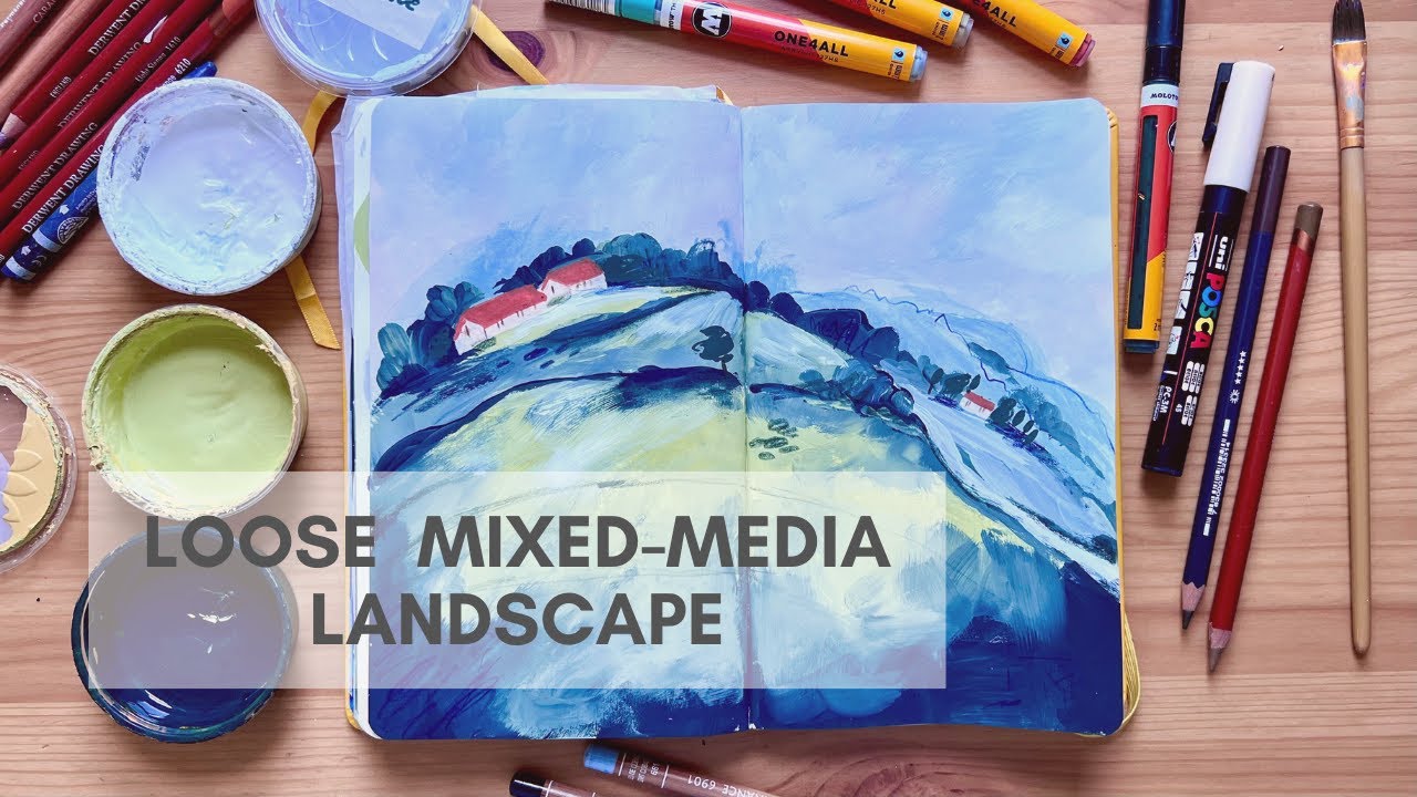Loose Mixed-Media Landscape Process I Quick MapCrunch Sketch