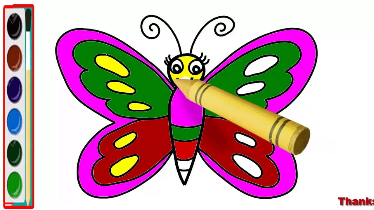 How To Draw Butterfly For Kids Butterfly Drawing Video Butterfly Drawing For Kids Youtube