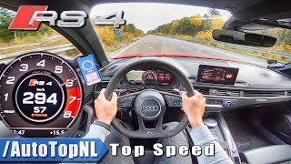 AUDI RS4 B9 Avant 2.9 V6 BiTurbo 294km/h AUTOBAHN POV TOP SPEED by AutoTopNL