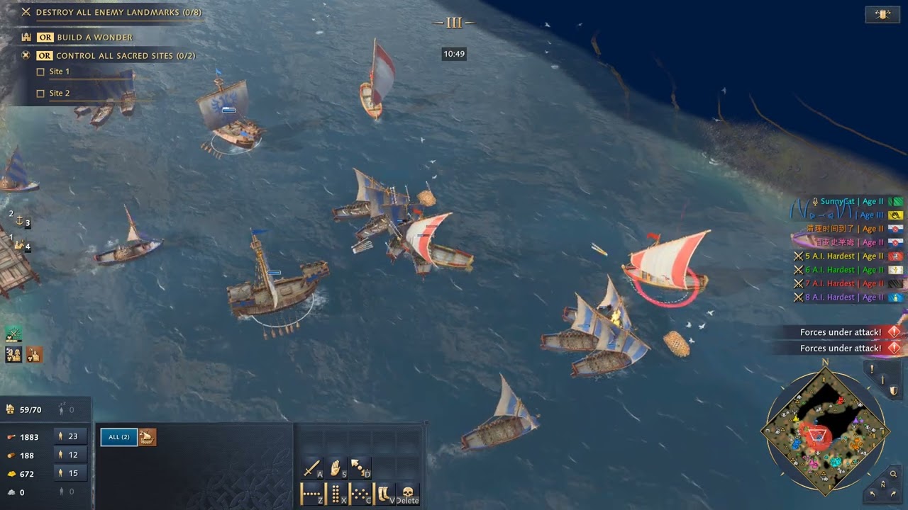 AOE4 4v4 Hardest AI | Order of the Dragon | naval warfare and fast Imperial