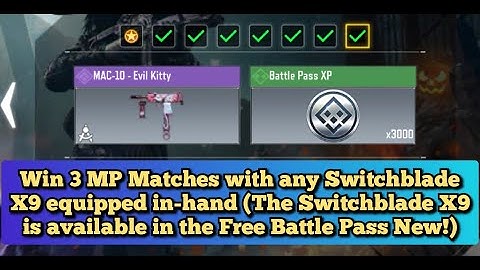 Call Of Duty Mobile Win 3 MP Matches with any Switchblade X9 equipped in-hand Task Complete