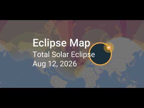 Total Solar Eclipse Visualization - August 12, 2026