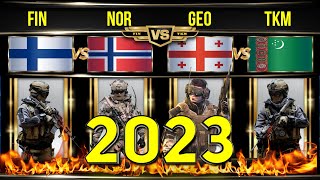 Finland VS Norway VS Georgia VS Turkmenistan Military Power Comparison 2023 🇫🇮vs🇳🇴vs🇹🇲vs🇬🇪