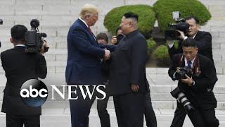 Trump becomes 1st sitting president to step into North Korea
