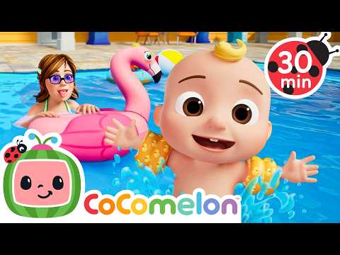 JJ's Silly Pool Party! 💦 | CoComelon | Nursery Rhymes & Kids Songs | Outdoor Adventure Club