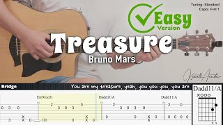 PDF Sample Treasure (Easy Version) - Bruno Mars guitar tab & chords by Kenneth Acoustic.