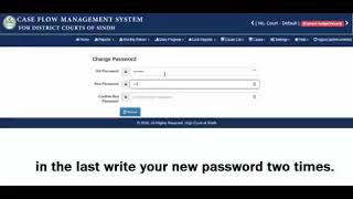 Change Password - Sindh High Court Karachi 's Case Flow Management System for District Court screenshot 4
