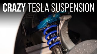 Tesla Model 3 Gets A Crazy Suspension Setup - Front Install