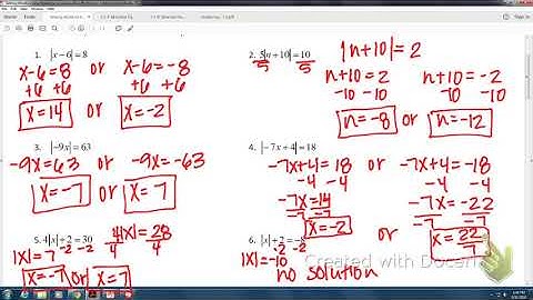 2.2 Absolute Value Equations and Inequalities