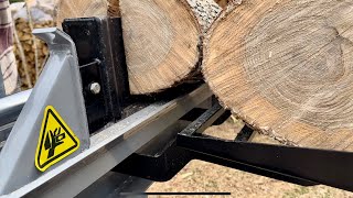 WILL IT SPLIT?EXTENDED VERSION! Splitting oak and cherry rounds with the Oregon 25 ton splitter!