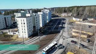 Raitiotien reitti Lentävänniemen ja Näsisaaren välillä 30.4.2024