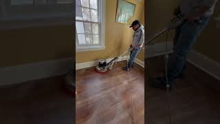 How we buff and coat (also known as screen and re-coat) wood floors
