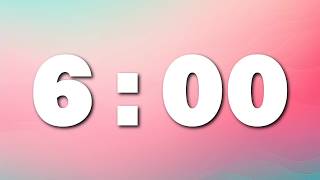 6:00 Silent Countdown Timer | Pink Gradient | Clean Minimal Design