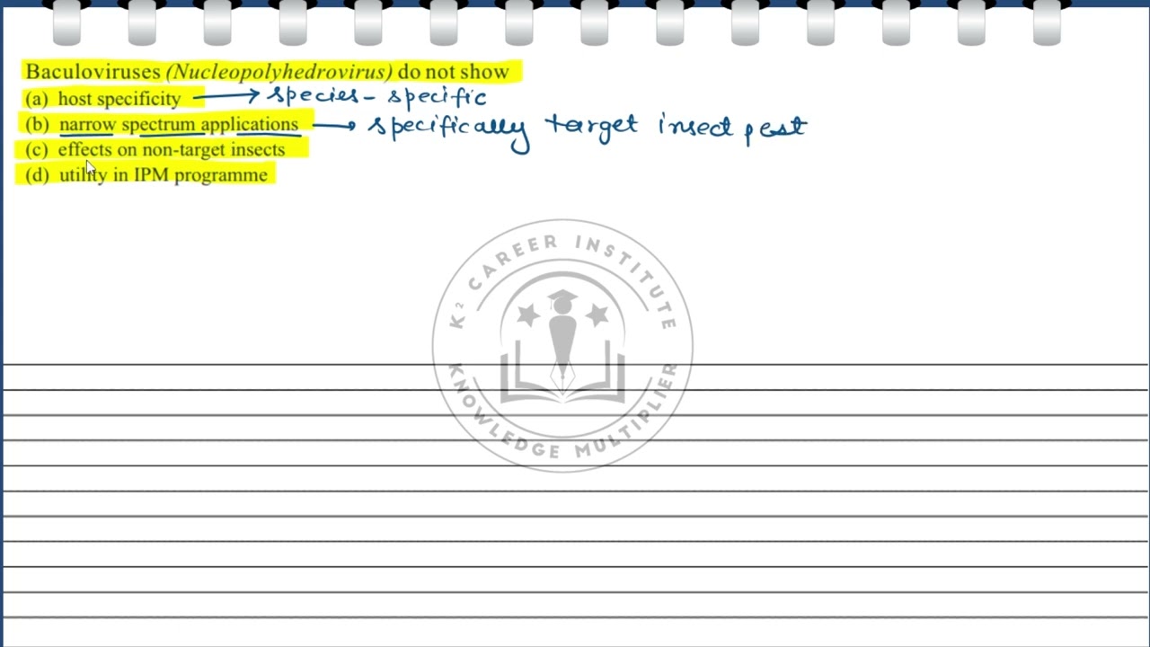 Baculoviruses (Nucleopolyhedrovirus) do not show A) Host specificity B) Narrow spectrum applications