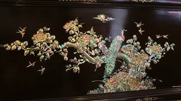 Tranh Hồng Công Cẩn Ốc Xà Cừ  - biểu tượng  của tình yêu nồng thắm,  bền vững, hạnh phúc lứa  đôi