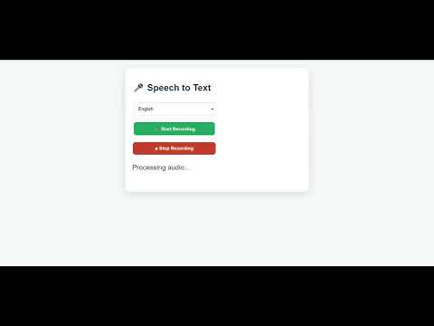 Speech-to-Text Web Application with Multi-Language Support