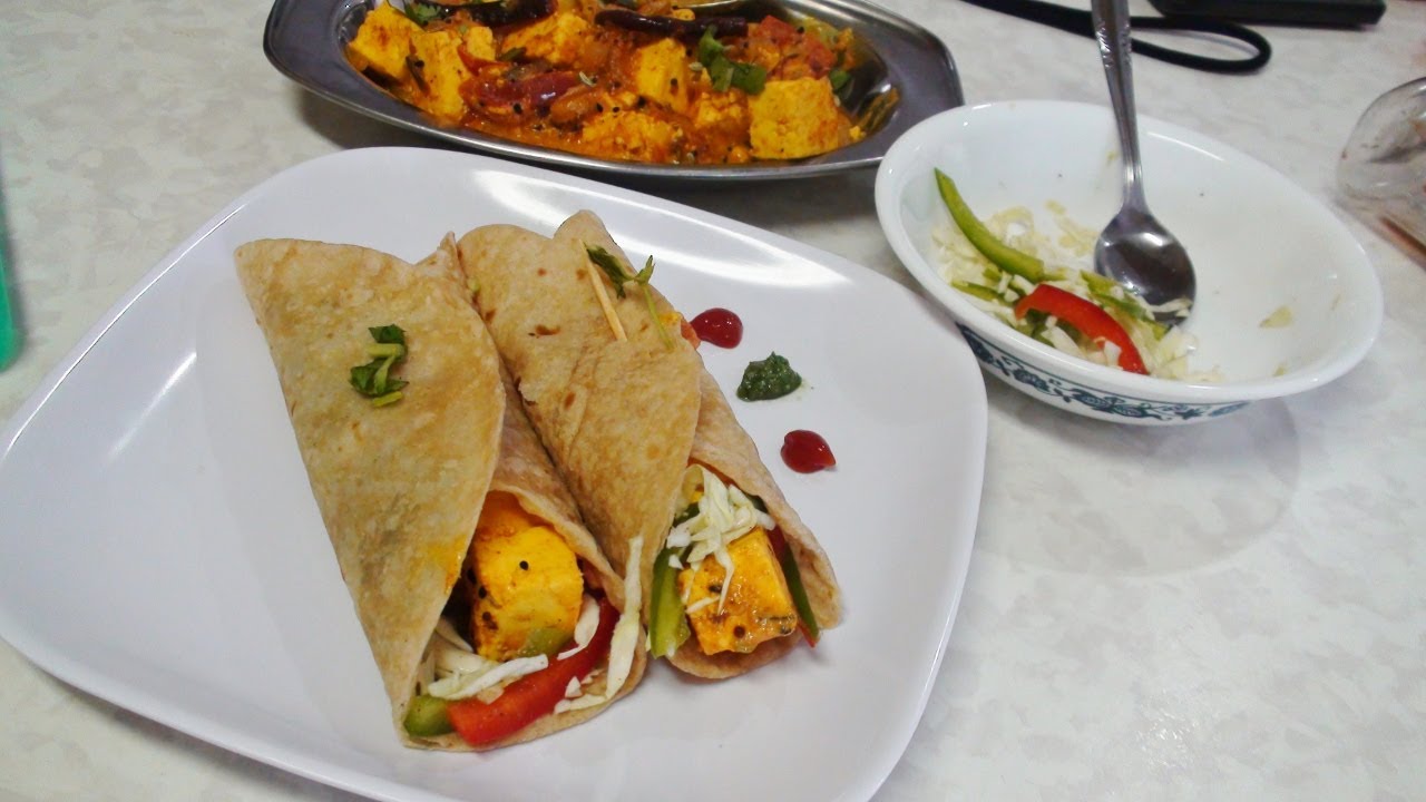 Achari Paneer Kathi Rolls Video Recipe- Indian Recipes by Bhavna | Bhavna