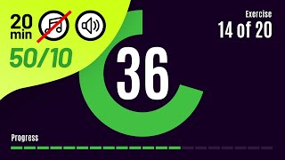 20 min - 50/10 HIIT TIMER Without Music