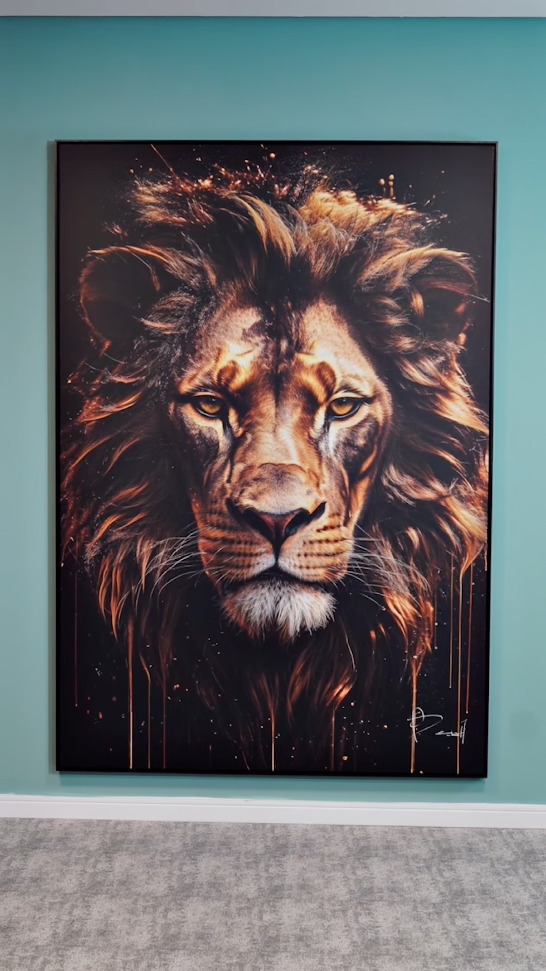 Vídeo de Quadro Leão Molten Gold