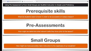 Grade 6 Unit 1 Prerequisite Skills, Pre-Assessments, Small Groups