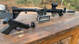 Kel-Tec Sub2000 review & comparison with standard velocity 9mm and with subsonic ammo.