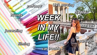 college WEEK IN MY LIFE ✨ | UVA nursing, journaling, filming, going out, clinical, & lots of naps