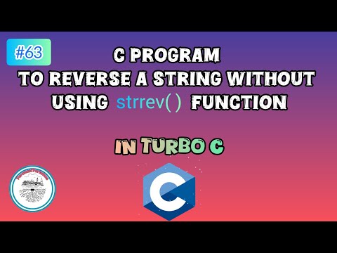 C program to reverse string without strrev( ) function | #63 | #c #program #turboc 
