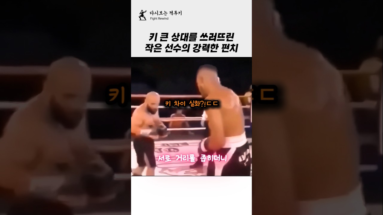 자기보다 훨씬 키 큰 상대를 쓰러뜨린 강력한 펀치!! #격투기