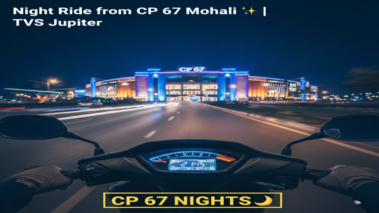 TVS Jupiter Night Ride POV Mohali | CP 67 Mall ✨