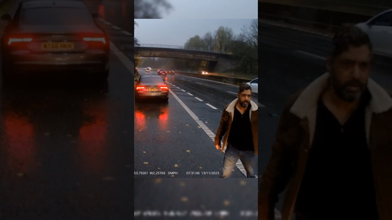 Школьный автобус проверяет тормоза на дороге