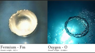 Fermium - Fm vs Oxygen - O Comparing Element attributes Atoms