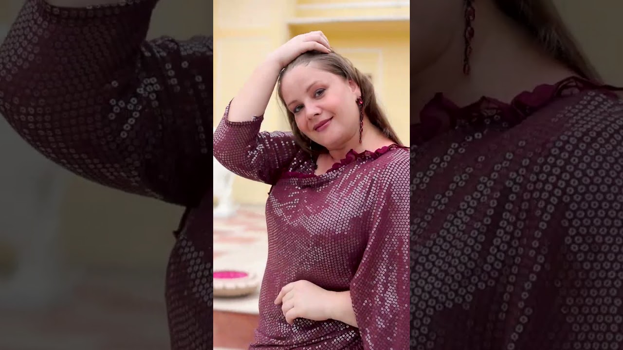 SANGRIA SEQUIN EMBROIDERED DRAPE SAREE | Plus Size Saree.