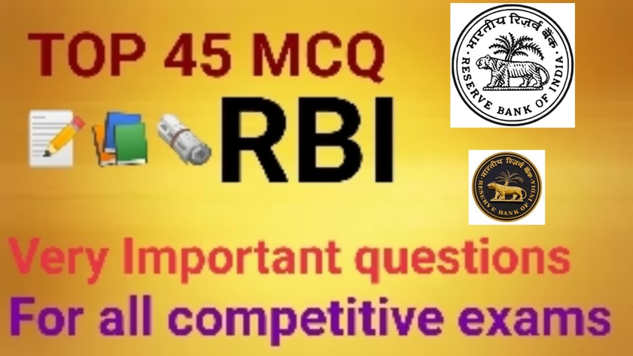 Reserve Bank of India|| RBI important questions|| Mcq questions and answers