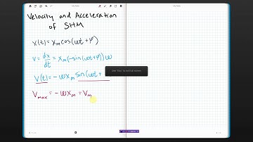 Simple Harmonic Motion Velocity and Acceleration