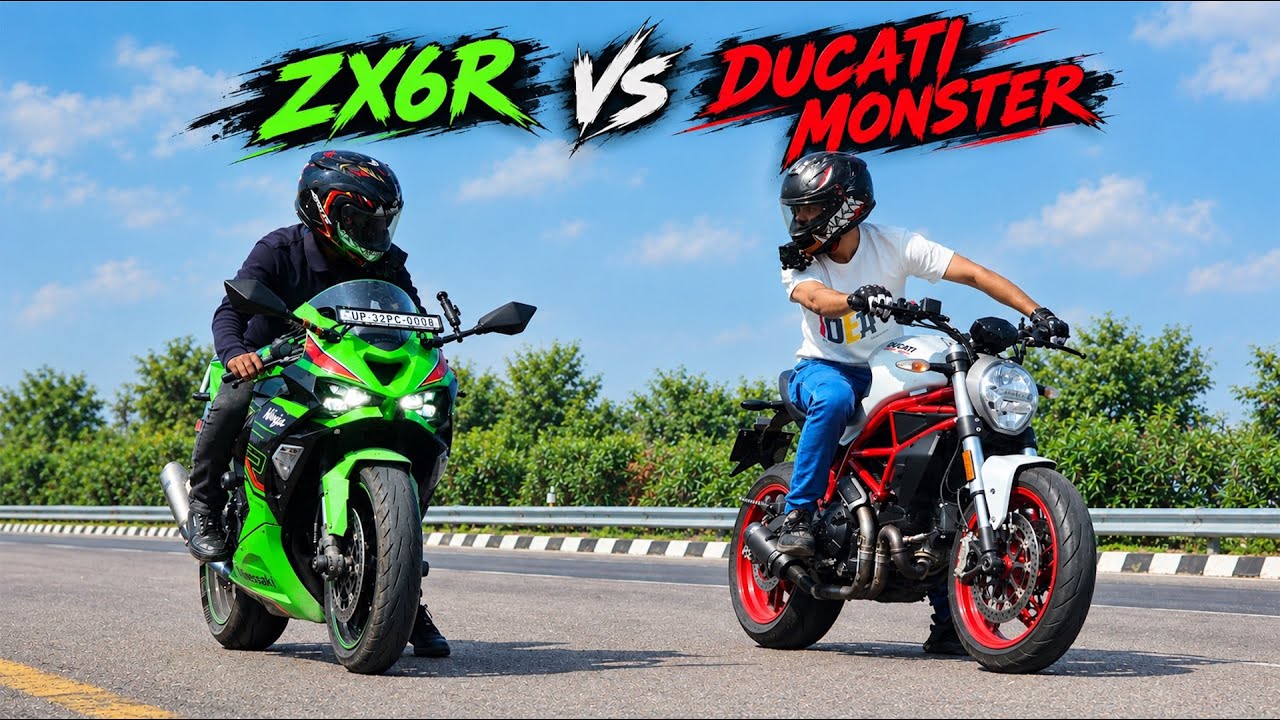 KAWASAKI ZX6R vs DUCATI MONSTER 797 DRAG RACE 🔥 | CRAZY BATTLE