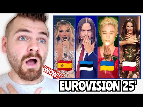 Poland 🇵🇱 & Spain 🇪🇸 & Ukraine 🇺🇦 & Estonia 🇪🇪 LIVE | First Semi-Final | Eurovision 2025 | REACTION!