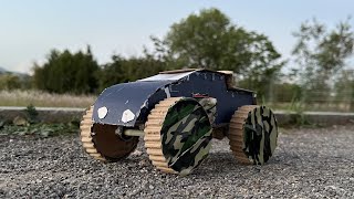 Making Monster Truck With Cardboard & DC Motor | Off-road Pickup Truck Making