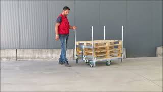 Lean Manufacturing - 4Lean - Pallet/Container Base Wagon with Adaptable Handle