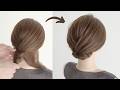 [Medium Hair Updo] Perfect Hairstyles for Weddings & Parties | Easy Rope Braid & Braid Low Bun
