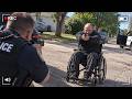 Crazy Man In Wheelchair Trying To Kill 18 Cops