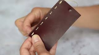 How to stitch leather together using a simple running stitch.