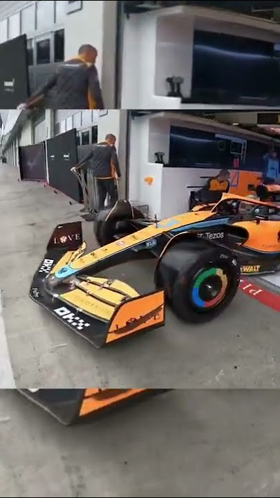 Daniel Ricciardo drifting smoothly out the pit lane garage | F1 2022 #f1 #mclaren