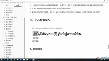 【Telegram@ninjaxarchive 】 31SQL数据操作学习路径，6天掌握Mysql基础视频  #黑客 #黑客技术 #程序员 #编程
